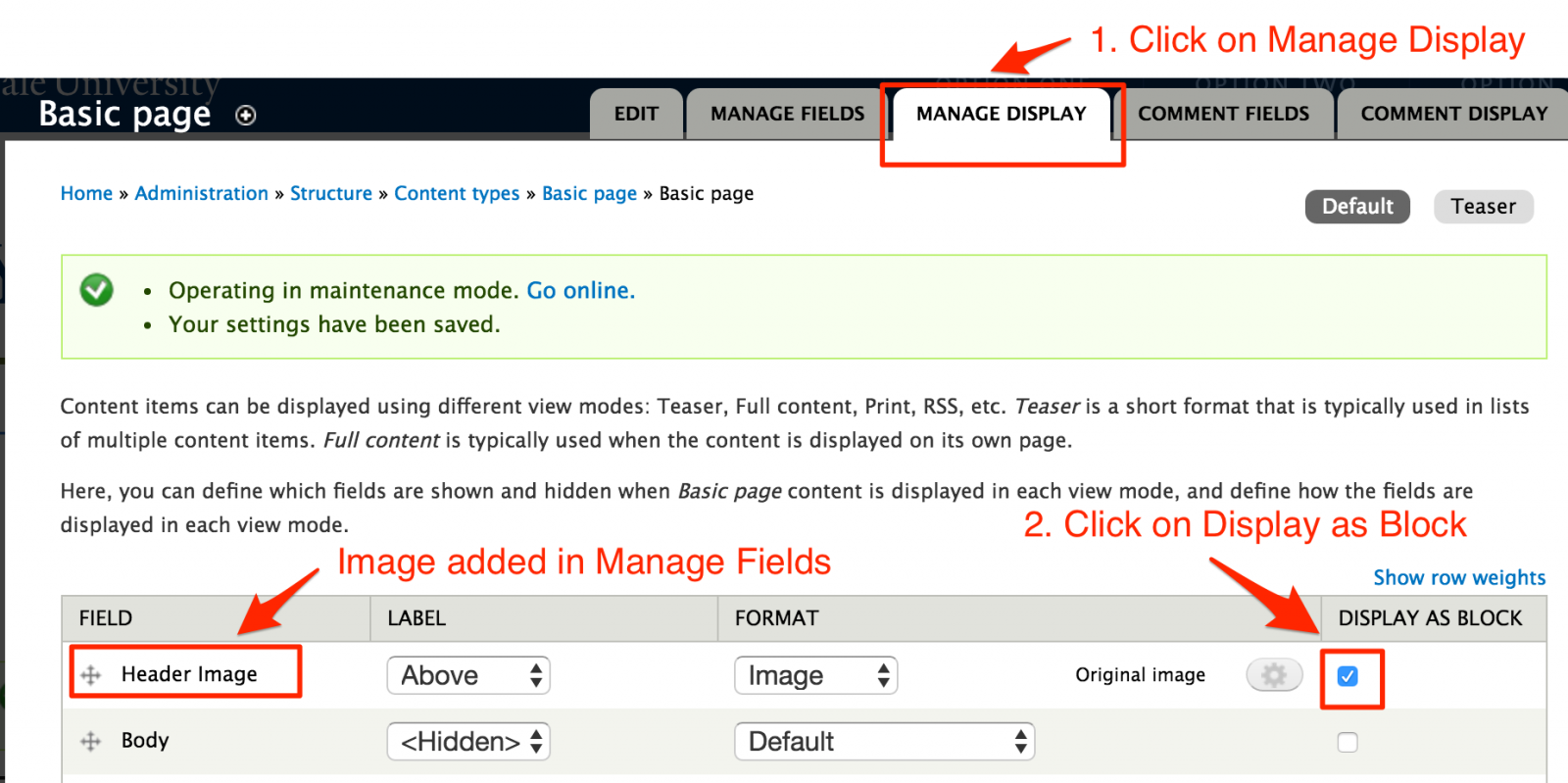 Field as Block configuration