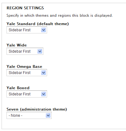 Block Region settings admin interface