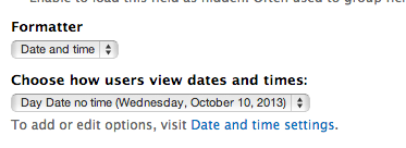 Choosing a date and time format for a view