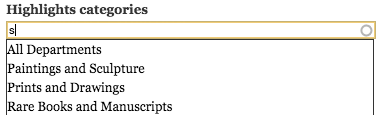 autocomplete field with characters