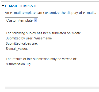 Email template