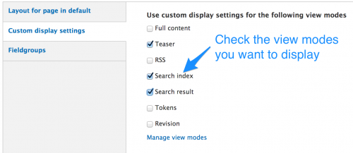 View modes - custom display settings