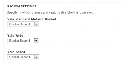 Agenda Region Settings