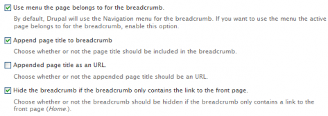 Menu Breadcrumbs