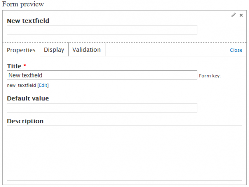 Webform new text field